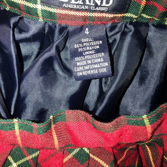 E•Land girls tartan plaid tulle lined skirt - Picture 3 of 4